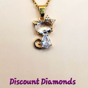 925 14K Kitten Diamond Necklace